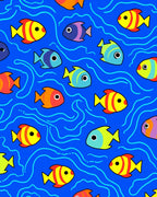 Playful Fish Aquatic Pattern Rug