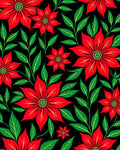 Bold Red Floral Vine Garden Rug