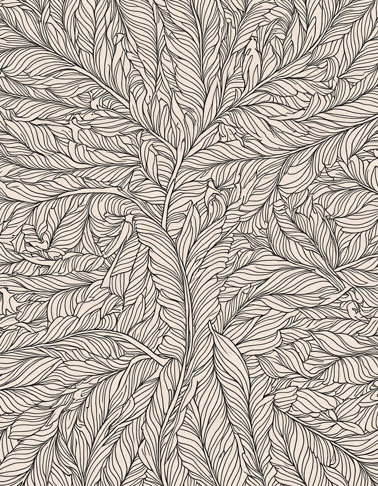 Intricate Leafy Pattern Design Rug