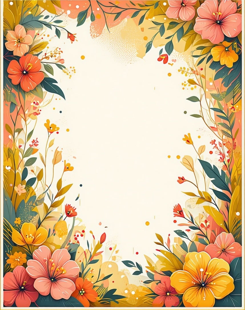 Vibrant Tropical Floral Pattern Rug