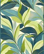 Leafy Vine Tropical Pattern Rug