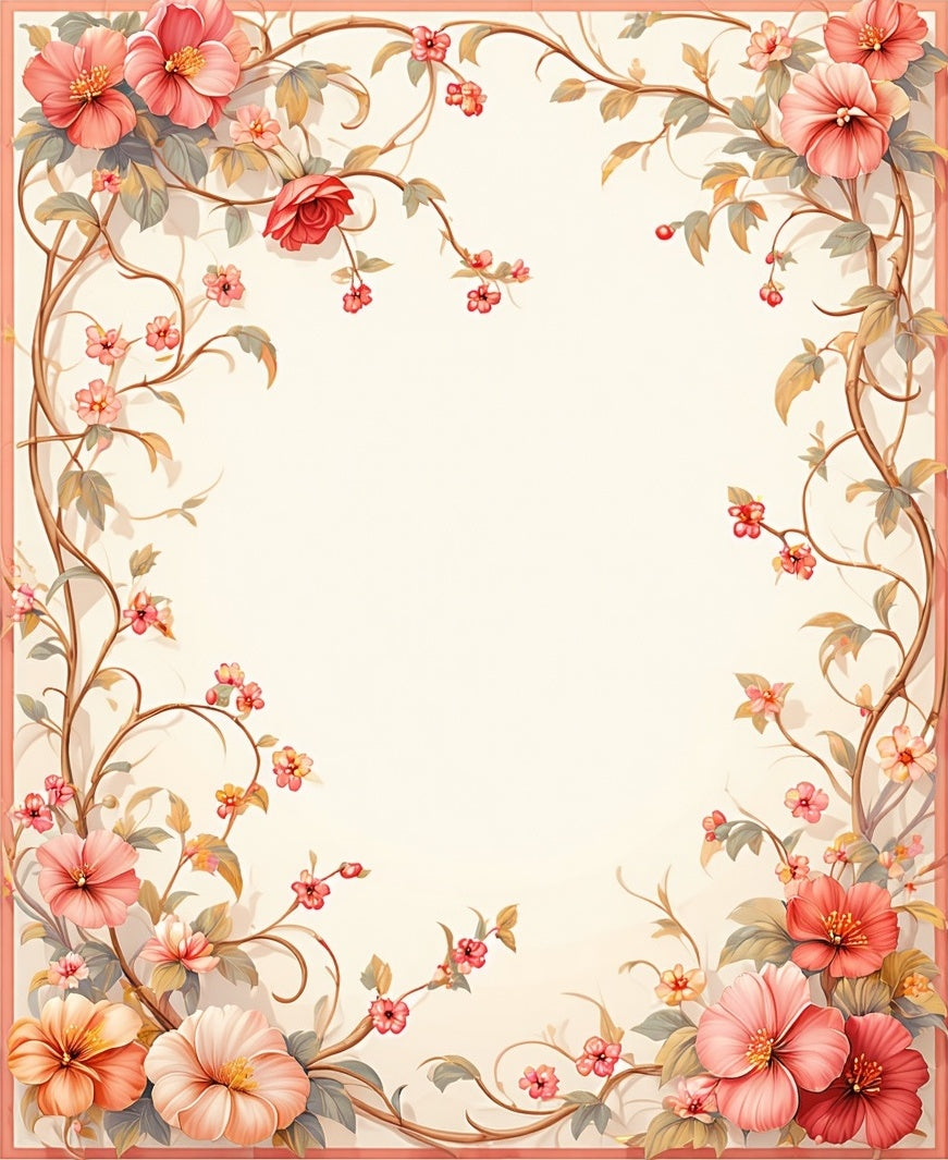 Vintage Floral Vine Pattern Rug