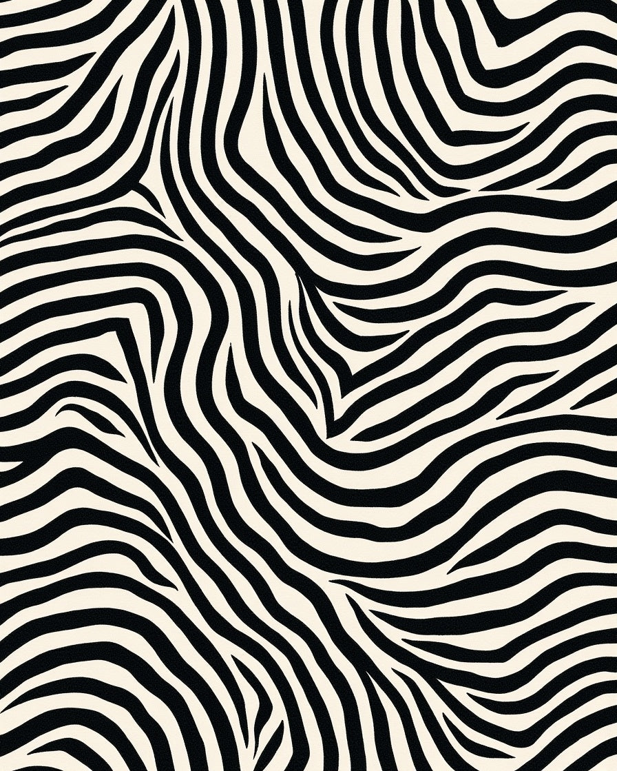 Bold Black White Animal Print Rug