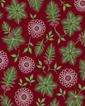 Crimson Needlework Floral Branch Rug