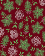 Crimson Needlework Floral Branch Rug