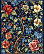 Lush Floral Vine Pattern Rug