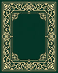 Antique Floral Scrollwork Frame Design Rug