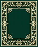 Antique Floral Scrollwork Frame Design Rug
