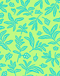 Lush Teal Leaf Pattern Rug