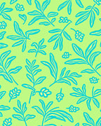 Lush Teal Leaf Pattern Rug