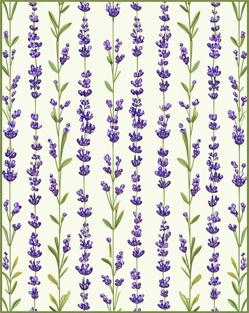 Delicate Purple Lavender Sprays Print Rug