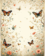 Whimsical Floral Butterflies Pattern Rug