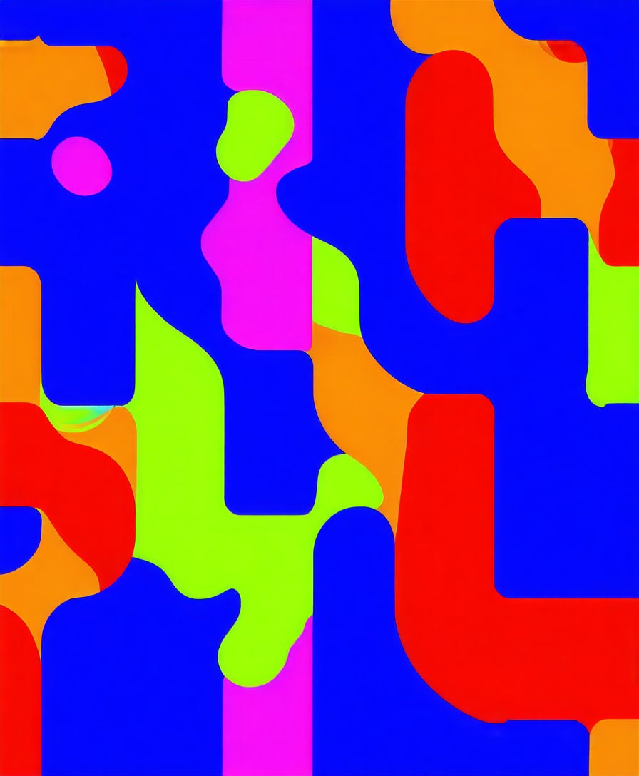 Vibrant Abstract Geometric Blobs Rug