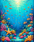 Vibrant Coral Reef Fish Scene Rug