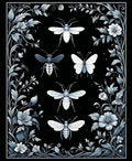 Elegant Insect Floral Botanical Design Rug