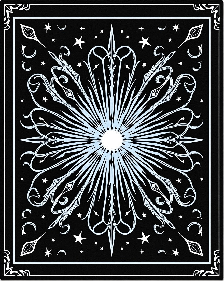 Celestial Sunburst Black Star Rug