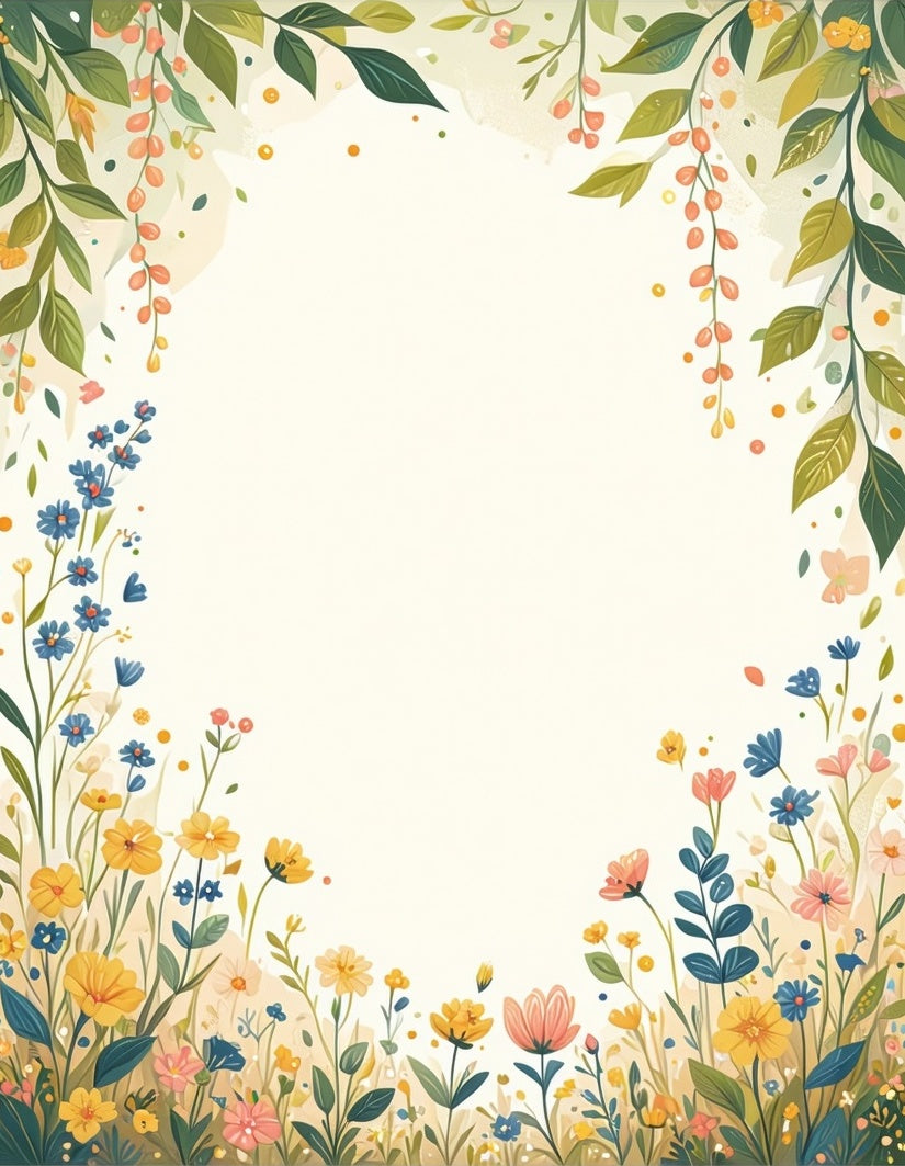 Whimsical Spring Floral Meadow Rug