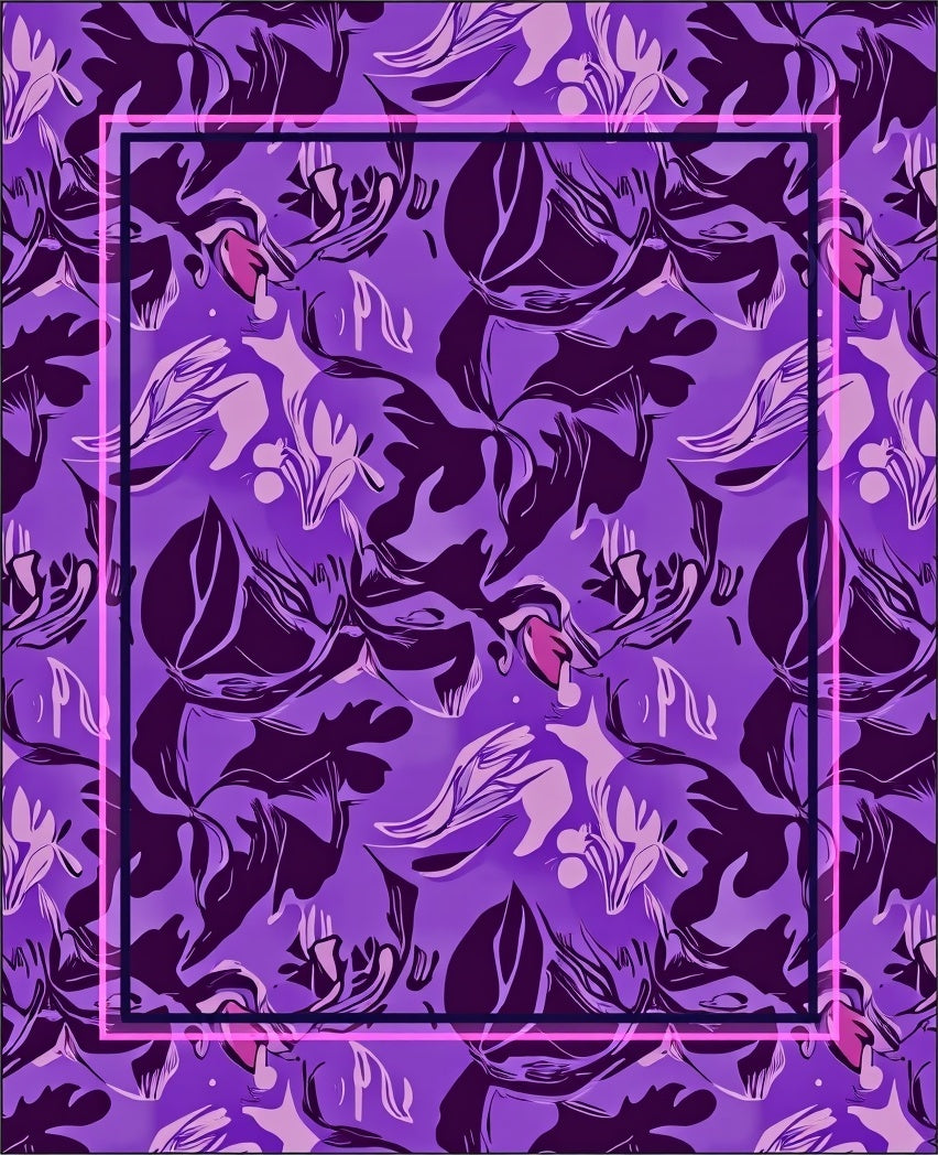 Purple Floral Abstract Pattern Rug