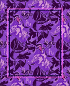 Purple Floral Abstract Pattern Rug