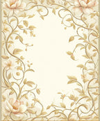 Elegant Floral Vine Cream Rug