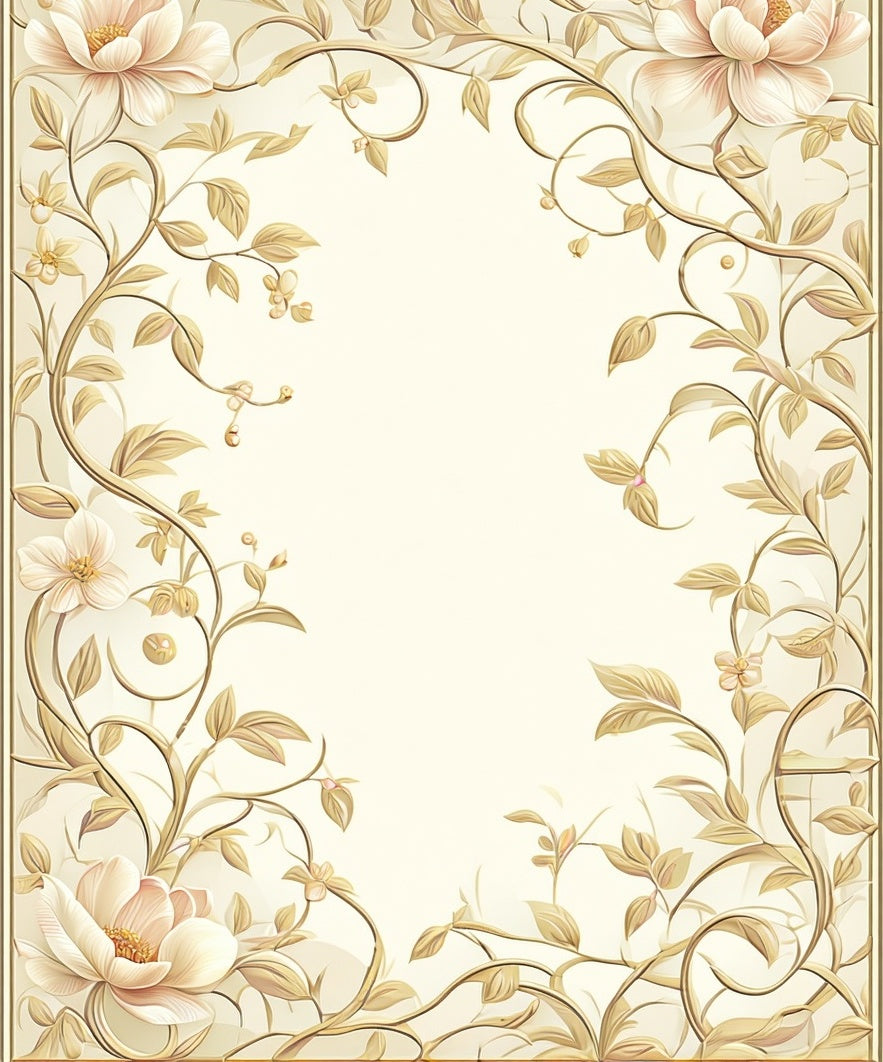 Elegant Floral Vine Cream Rug
