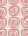 Crimson Abstract Rose Swirl Rug