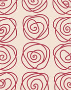 Crimson Abstract Rose Swirl Rug
