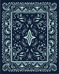 Mystical Floral Bordered Abstract Design Rug