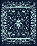 Mystical Floral Bordered Abstract Design Rug