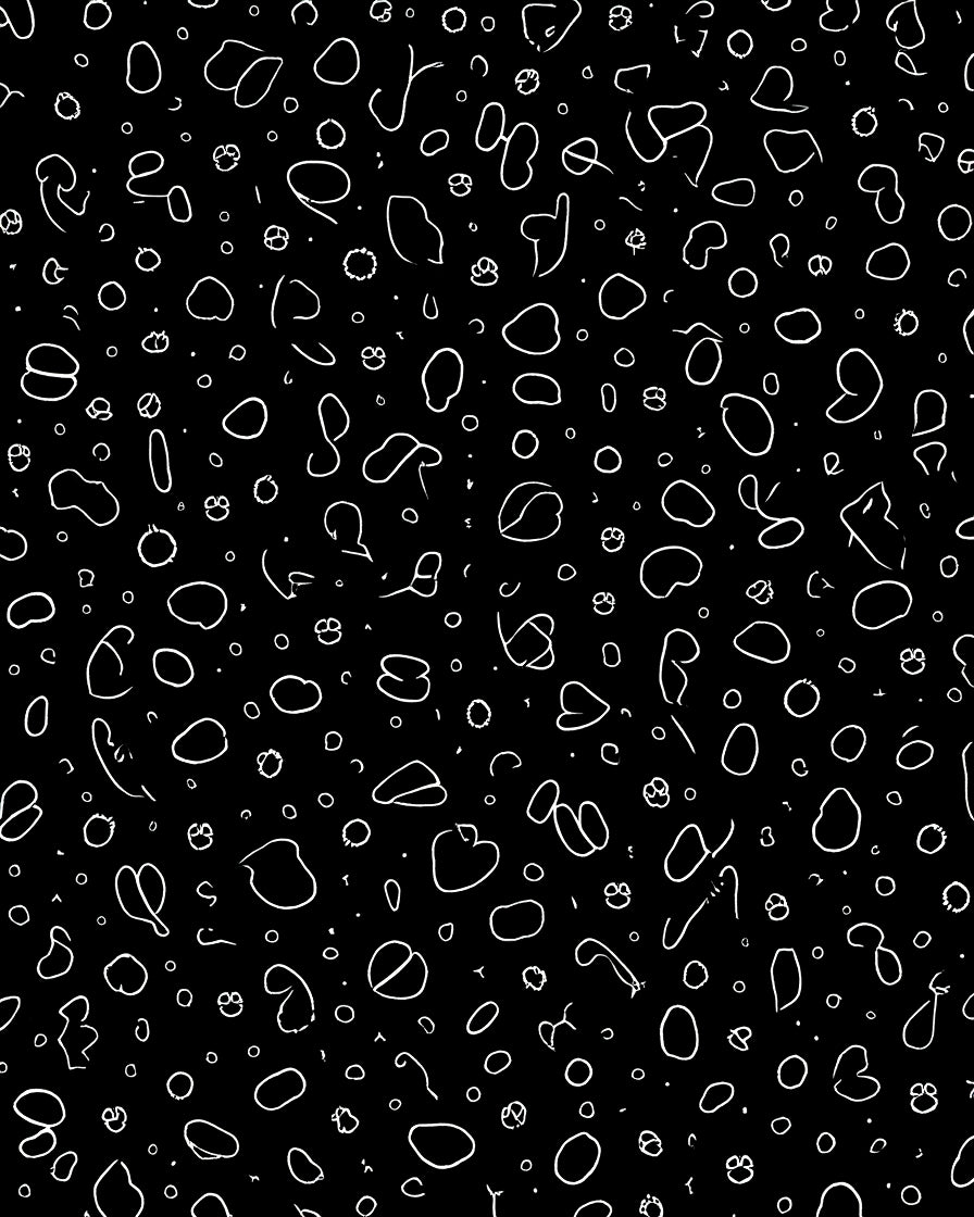 Playful Scattered Abstract Sketch Pattern Rug