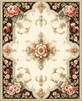 Ornate Floral Vintage Arrangement Rug