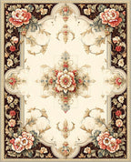 Ornate Floral Vintage Arrangement Rug