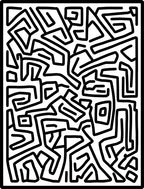 Abstract Black White Labyrinth Pattern Rug