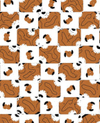 Bold Abstract Croissant Checkerboard Rug