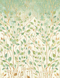 Botanical Watercolor Branches Leaves Design Rug