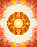 Radiant Sun Mandala Floral Design Rug