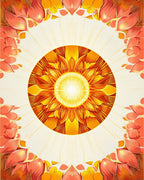 Radiant Sun Mandala Floral Design Rug