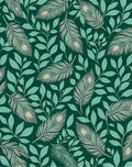 Elegant Feather and Leaf Design Rug