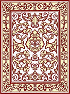Ornate Red and Gold Floral Pattern Rug