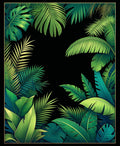 Lush Green Tropical Leaf Design Rug