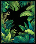 Lush Green Tropical Leaf Design Rug