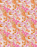 Playful Abstract Floral Pink Orange Pattern Rug