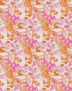 Playful Abstract Floral Pink Orange Pattern Rug