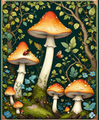 Enchanted Mushroom Forest Garden Design Rug