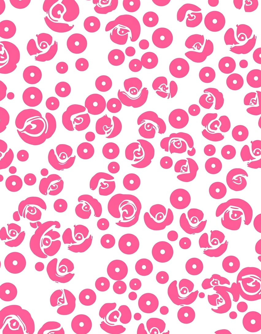 Whimsical Roses Dots Print Rug