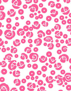 Whimsical Roses Dots Print Rug