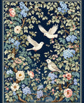 Vivid Garden Birds Floral Tapestry Design Rug