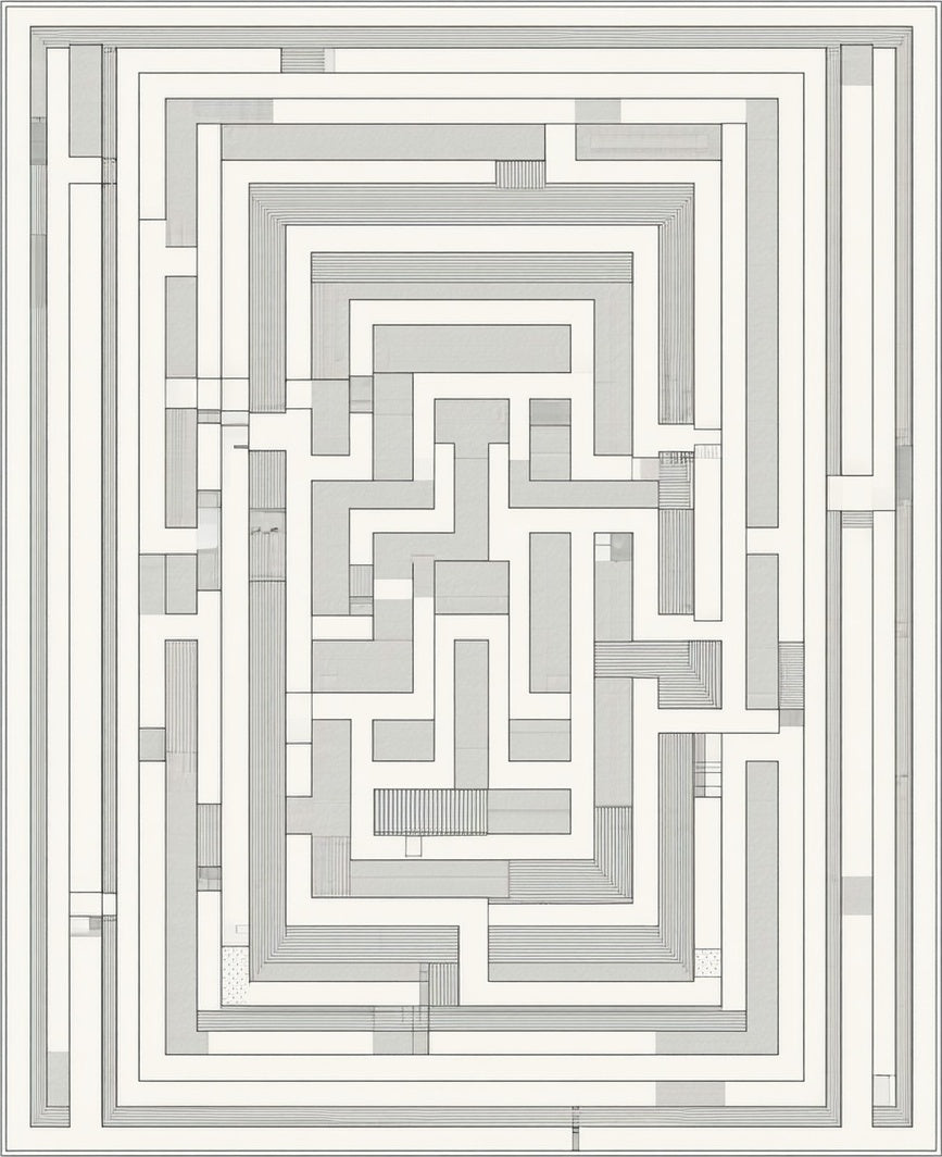 Geometric Maze Pattern Rug