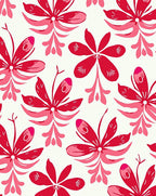 Bold Red Floral Motif Rug
