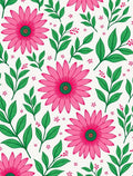 Vibrant Daisy Leaf Botanical Pattern Rug